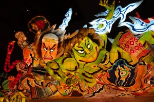 Bright and scary looking massive floats for Nebuta